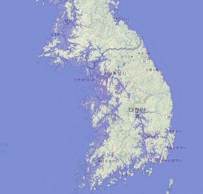 빙하가 전부 녹았을때 주요도시가 전멸한 한국의 새수도로 적합한 땅_2.jpg