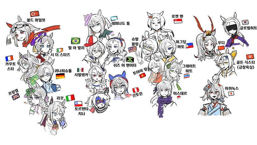 경마)각 국가 대표마들의 말딸화_1.jpg