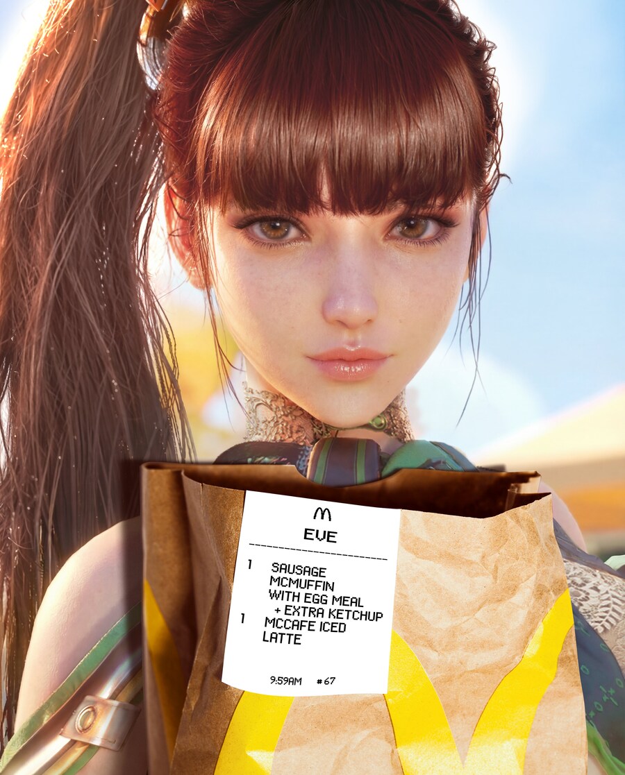 맥도날드 공식계정에 올라온 스텔라블레이드 이브샷_1.jpg