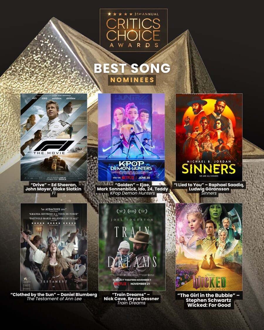 [케데헌] 2026 크리틱스 초이스 어워즈 애니 작품상, 주제가 상 후보 선정_1.jpg