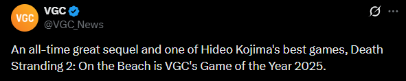 VGC, GOTY 2025 주인공은 데스 스트랜딩 2_3.png