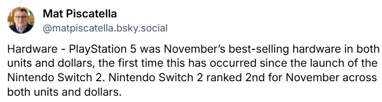 올해 11월 미국에서 가장 많이 판매된 하드웨어는 PS5_1.png