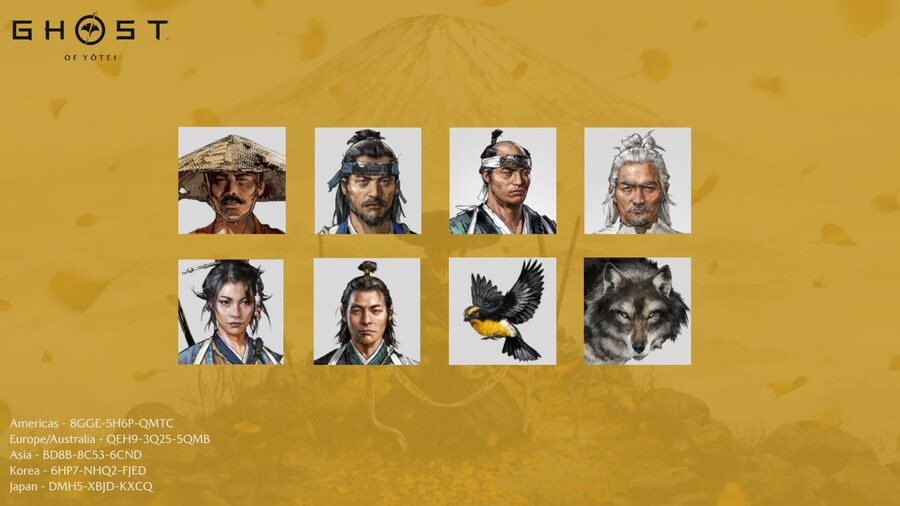 고스트 오브 요테이 PS 아바타 8종 무료 배포_1.jpg