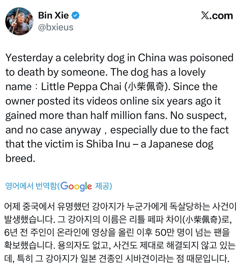 중국) 한일령 현황 - 시바견 독살_1.png