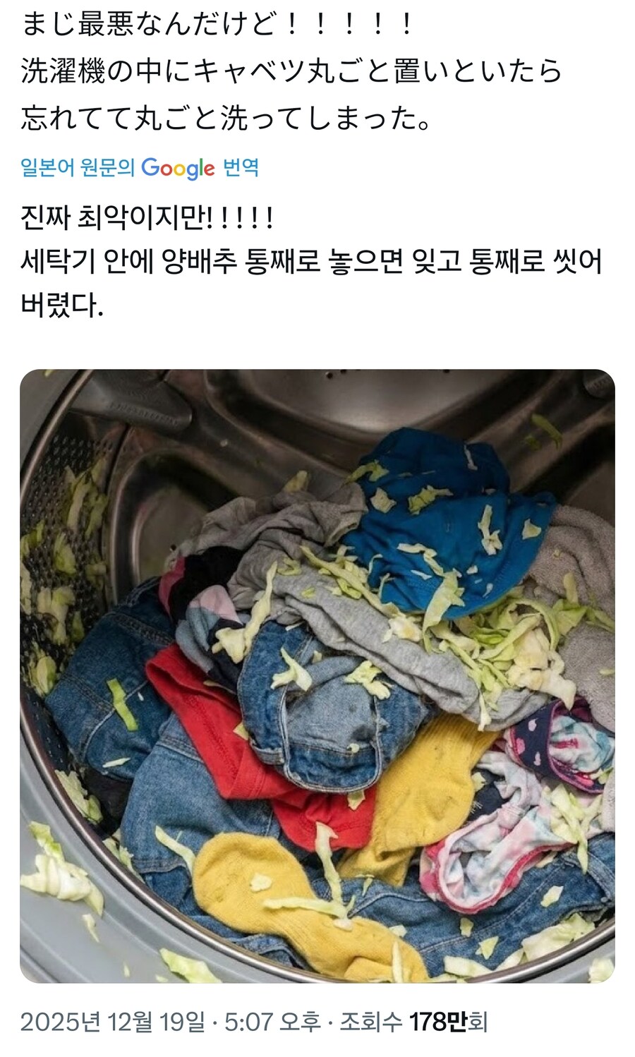 양배추 한개를 통째로 넣고 세탁기 돌리면.jpg_1.jpg