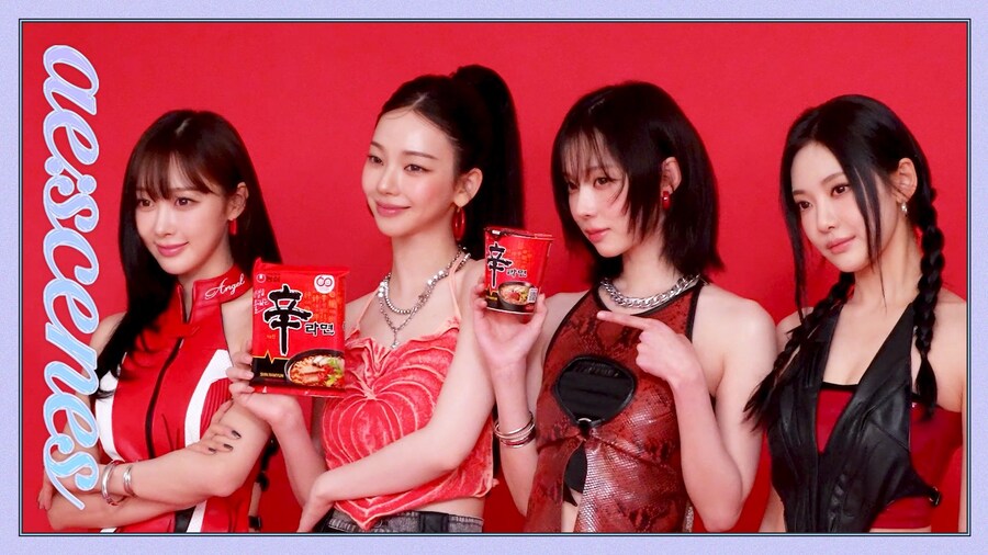 [에스파] 세상을 신라면으로 물들이는 중…❤️ 광고촬영 비하인드_1.jpg