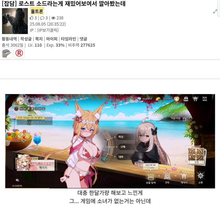 로스트소드 대충 반년 해보고 느낀거_1.png
