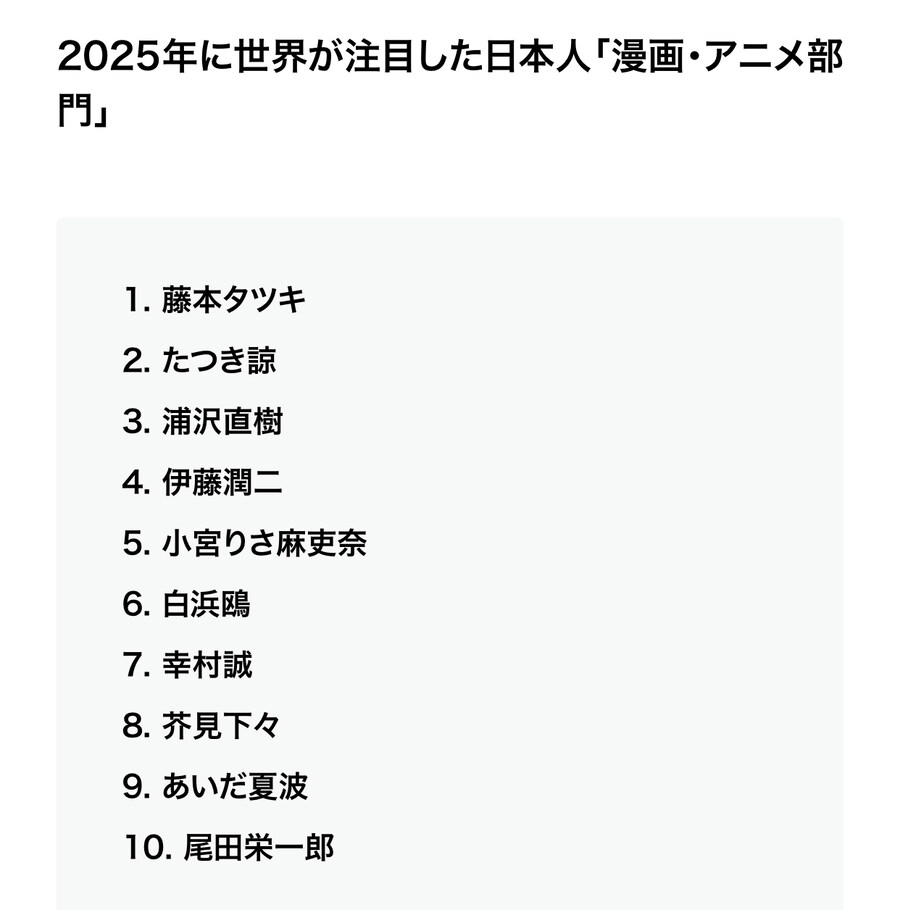 2025년 세계가 주목한 일본인 만화, 애니메이션 부문_1.jpg