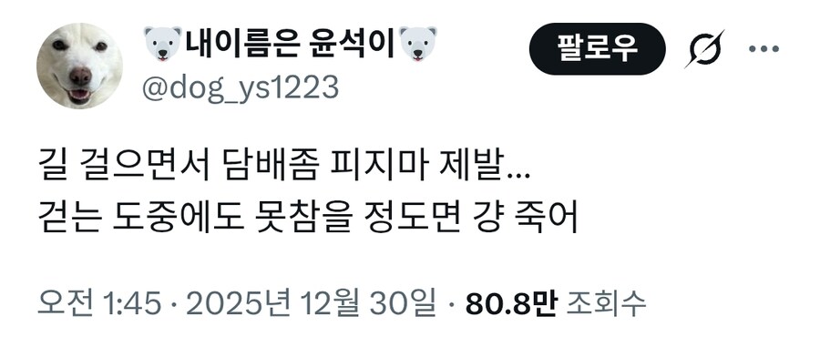 길 걸으면서 담배 필꺼면...그냥 죽어_1.jpg