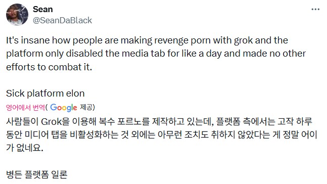 그록 AI 딥페이크로 난리난 X(트위터)_14.png