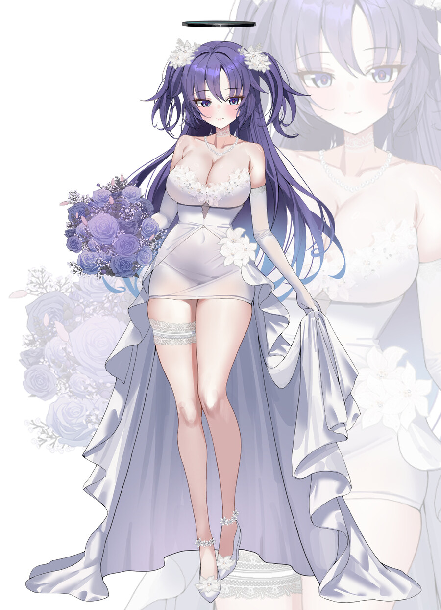 [블루아카] 웨딩드레스 입은 유우카_1.jpg