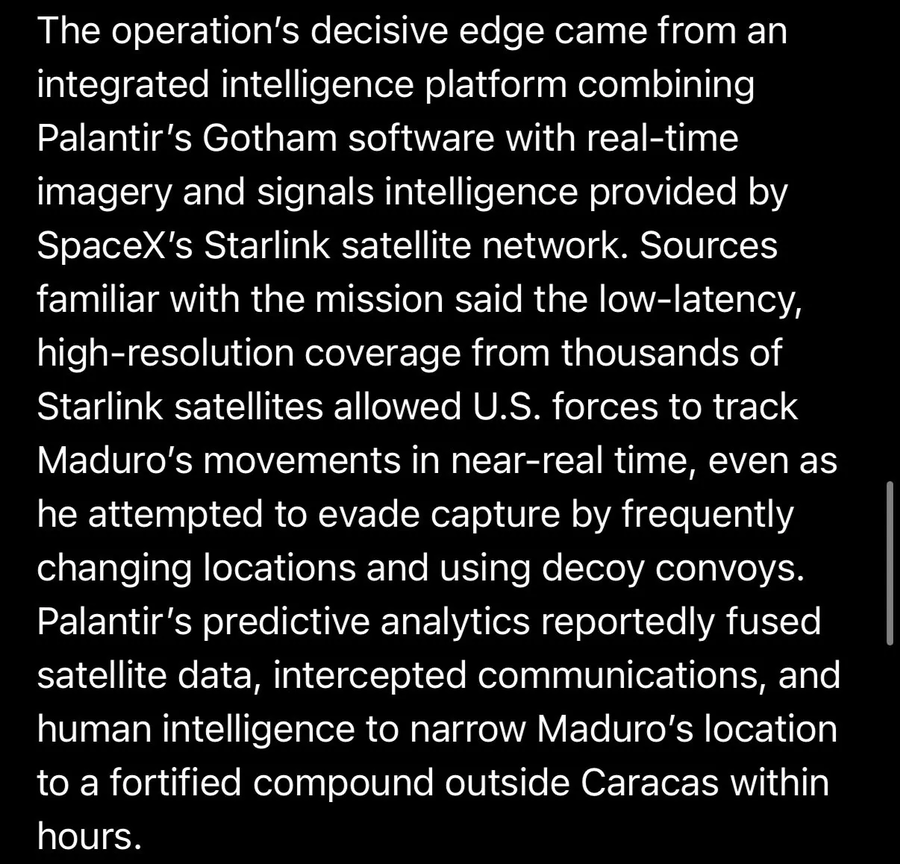 속보) 베네수엘라 참수작전에 팔란티어, 스페이스X가 참여함_2.webp