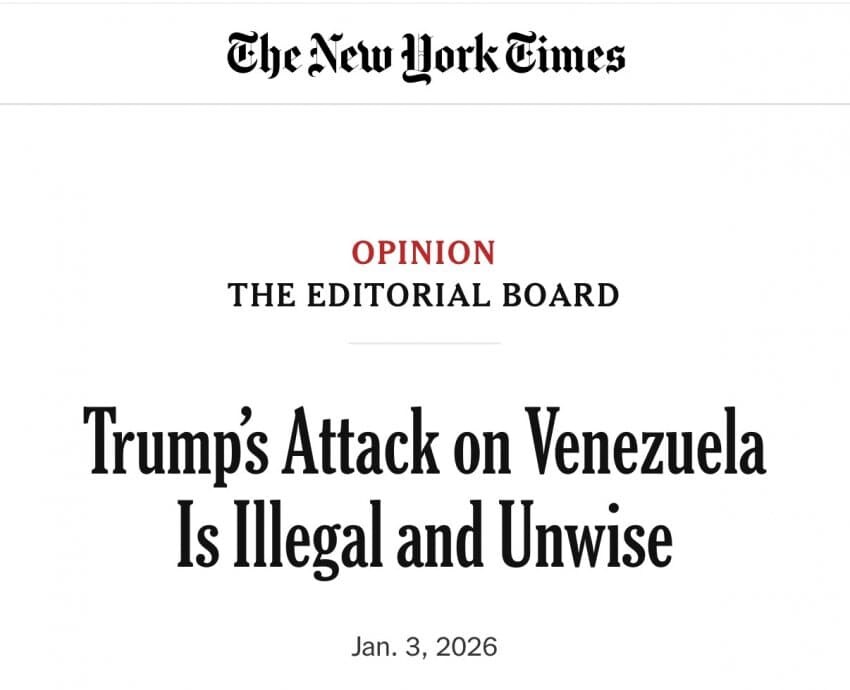 NYT 편집부 일동 "트럼프의 베네수엘라 침공은 불법이고 멍청한짓"_1.jpg