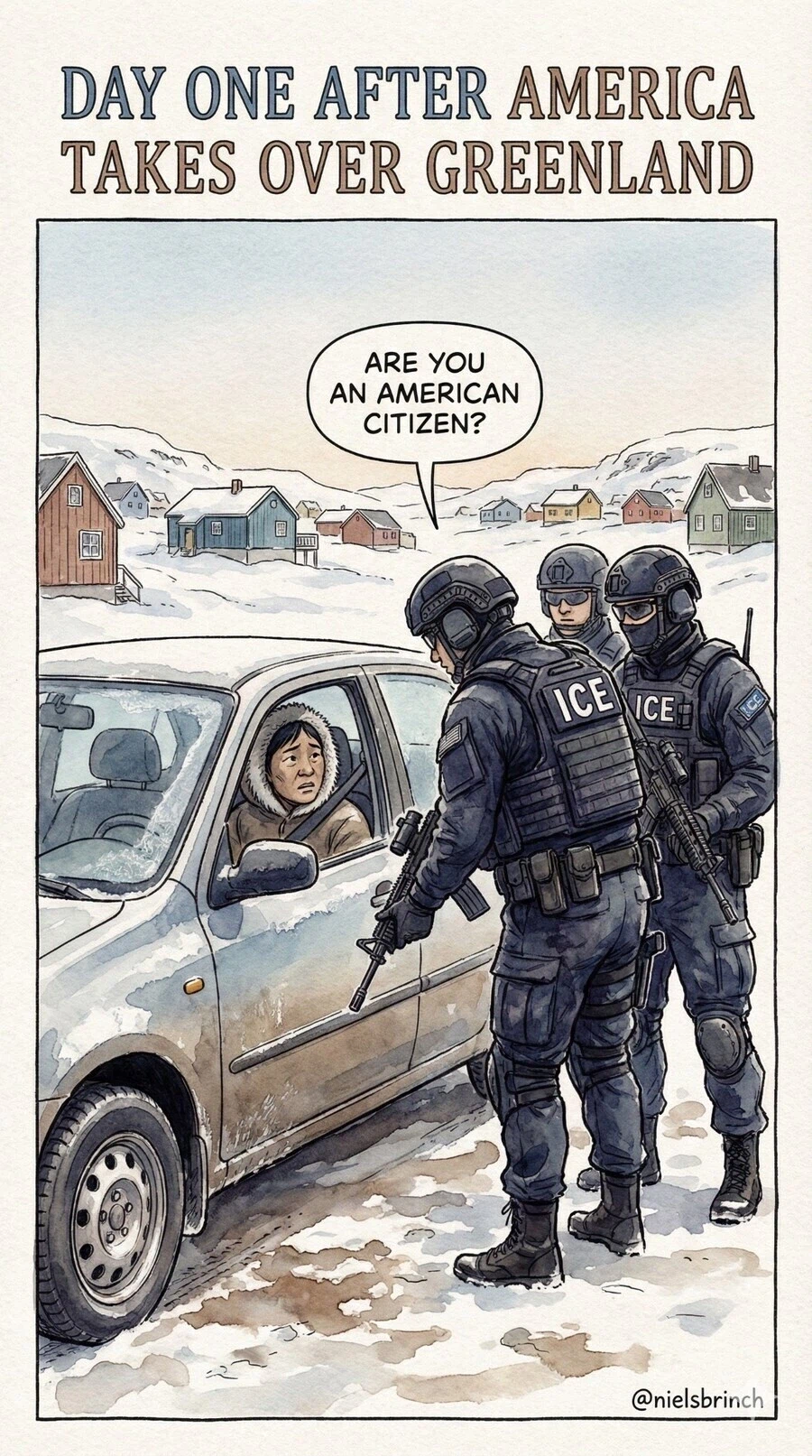 그린란드 주민여러분 미국에 들어오시면 10만달러입니다