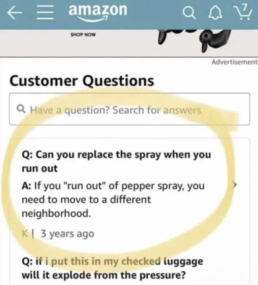 아마존에서 판매하던 호신용 스프레이 관련 우문현답.jpg_1.webp