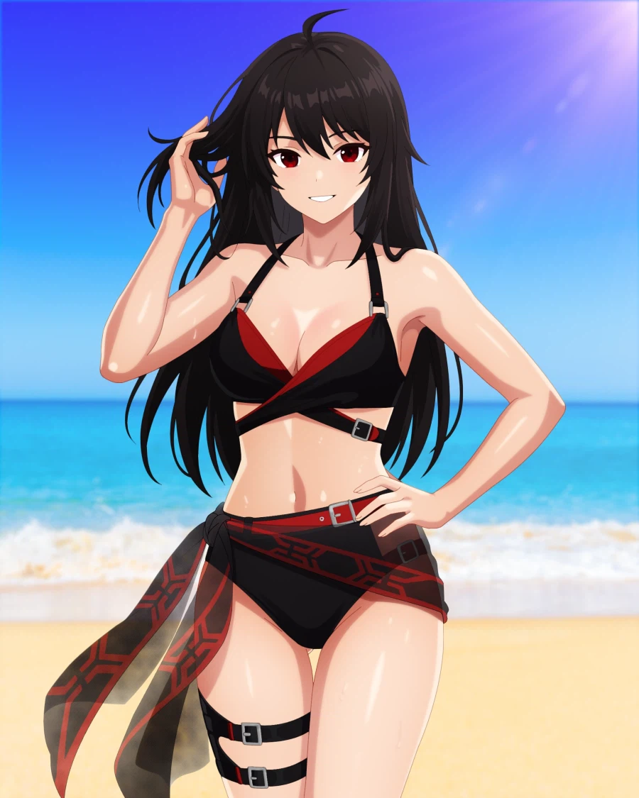 이리스 유마의 데자이어 복장을 비키니 수영복으로 표현해봤습니다._1.webp