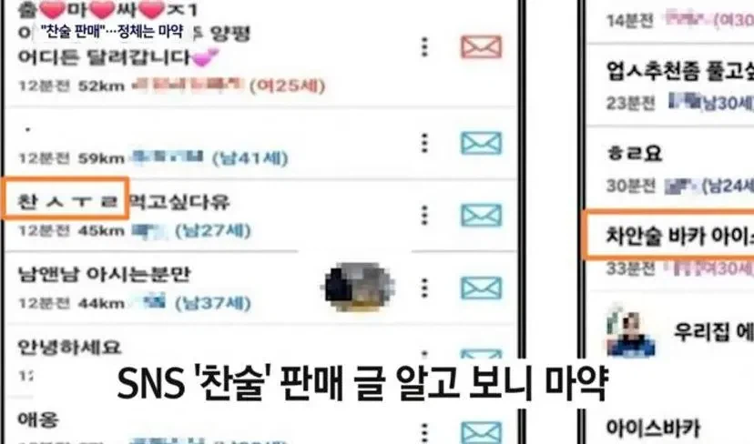 "찬술 팔아요" SNS글, ㅁㅇ밀매 은어였다_8.webp