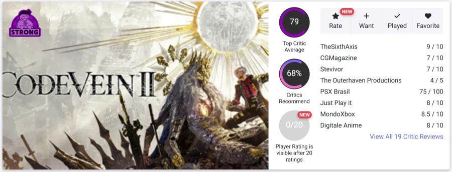 코드 베인 II 메타크리틱, 오픈크리틱 등재_3.webp