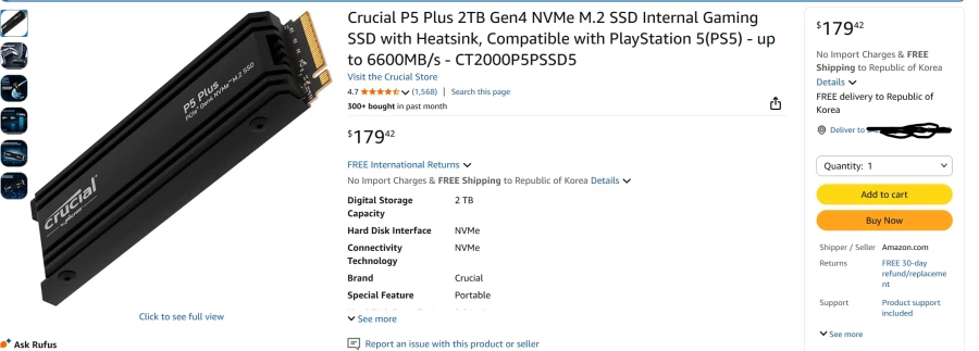 Crucial P5 Plus 2TB M.2 SSD