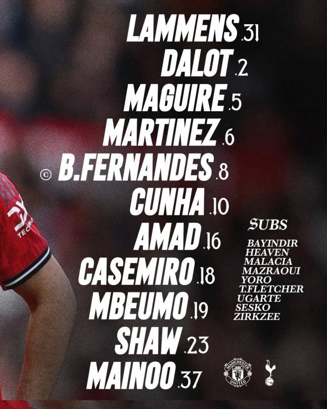 [PL 25R 라인업]'3연승 파죽지세' 맨유 vs '5경기 무승' 토트넘!_1.webp