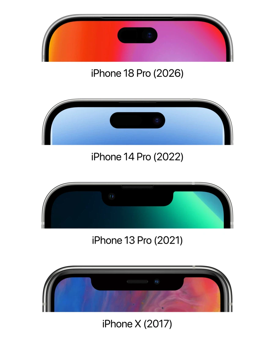 iPhone X부터 18 Pro까지의 노치 비교_1.webp