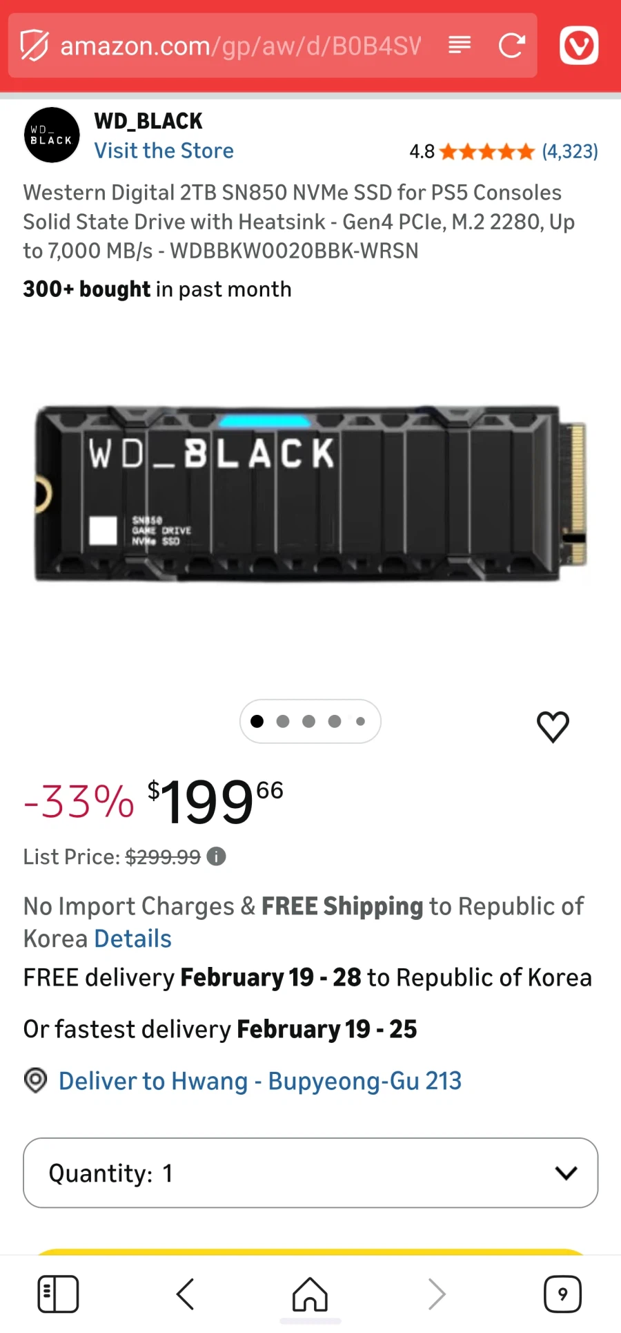 WD SN850 NVMe SSD 2TB