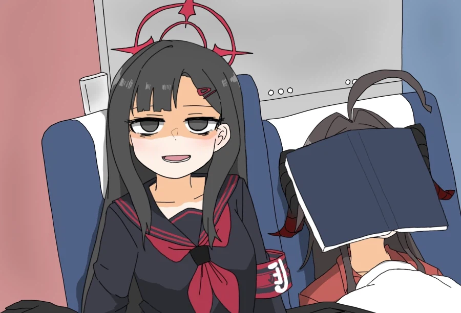 블루아카] 지쳐쓰러진 카스미와 깨우지 말아달라는 이치카_1.webp