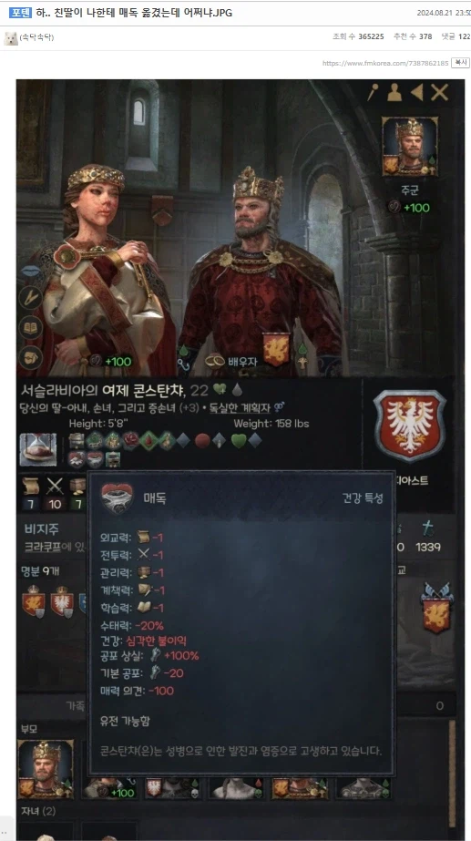 친딸이랑 딱 한번 했는데 매독 옮았다.. 나 어쩌냐.._1.webp