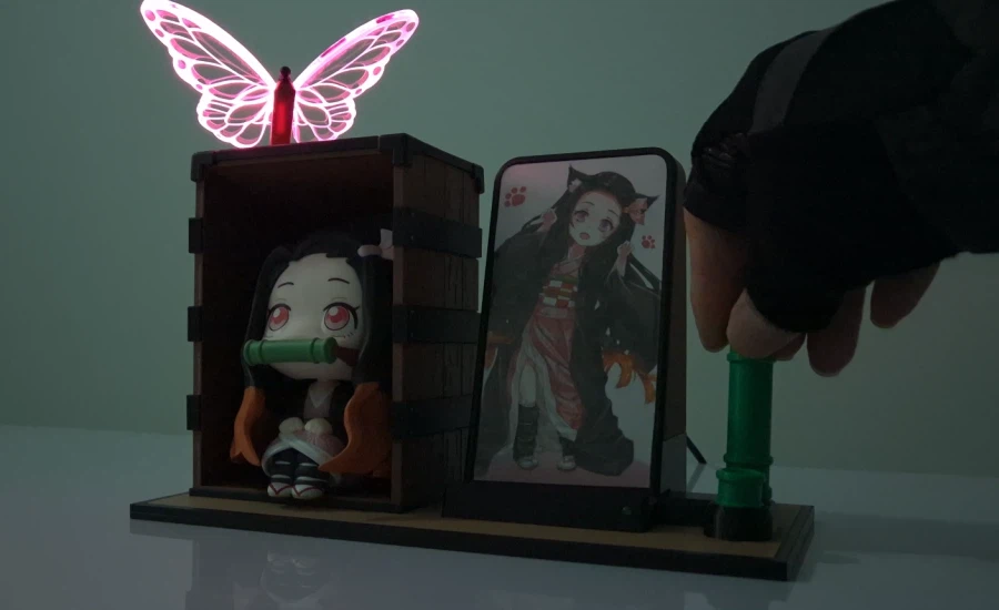 귀칼 네즈코 룩업 피규어 궤짝 무선충전기 무드등 제작_4.webp