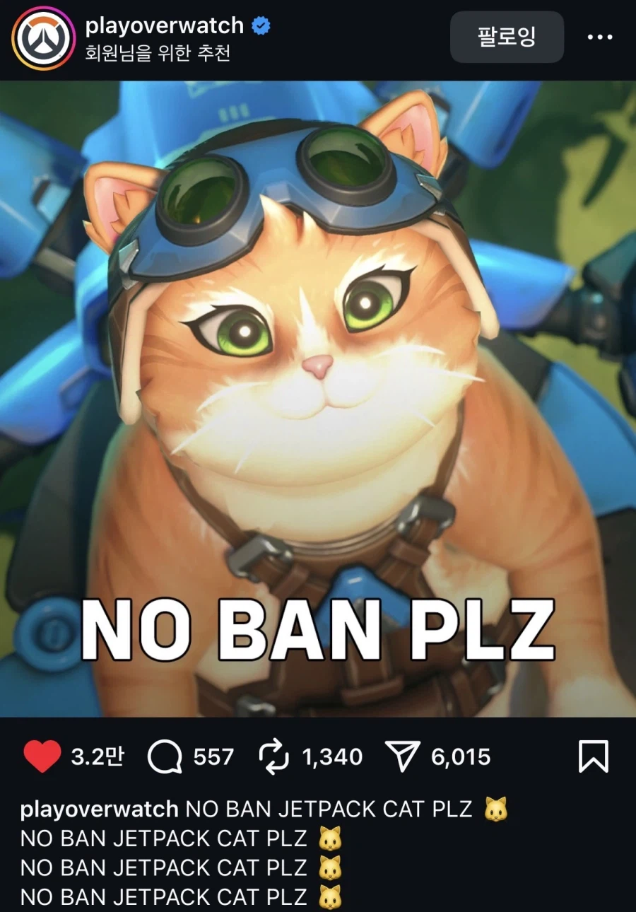 오버워치 공식에서 제트팩 캣 제발 밴하지 말아 달라고 했는데_1.webp