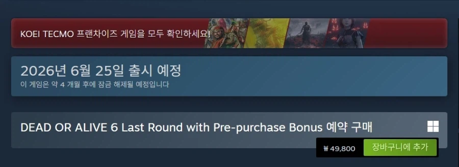 데드 오어 얼라이브 6 라스트 라운드 스팀 등록_9.webp