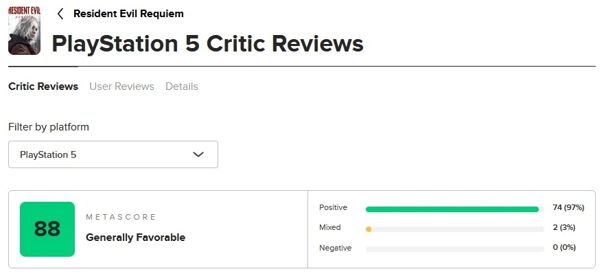 바이오 하자드 레퀴엠 - 오픈/메타크리틱 등재_2.webp