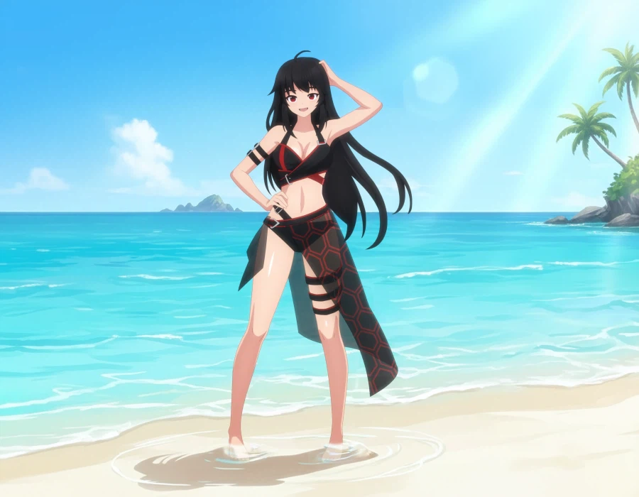 이리스 유마의 데자이어 복장을 수영복으로 재구성해봤습니다._1.webp