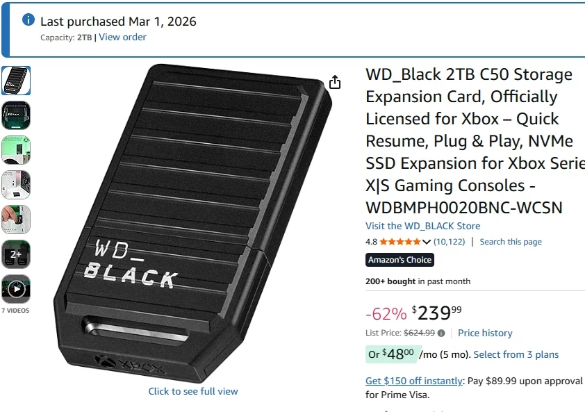 2TB 확장카드 아마존에서 세일하네요_1.webp