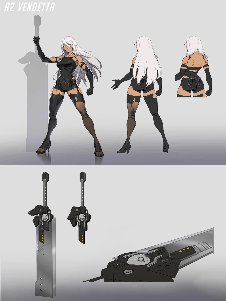 오버워치 x 니어: 오토마타 콜라보 A2 벤데타 컨셉 공개_1.webp