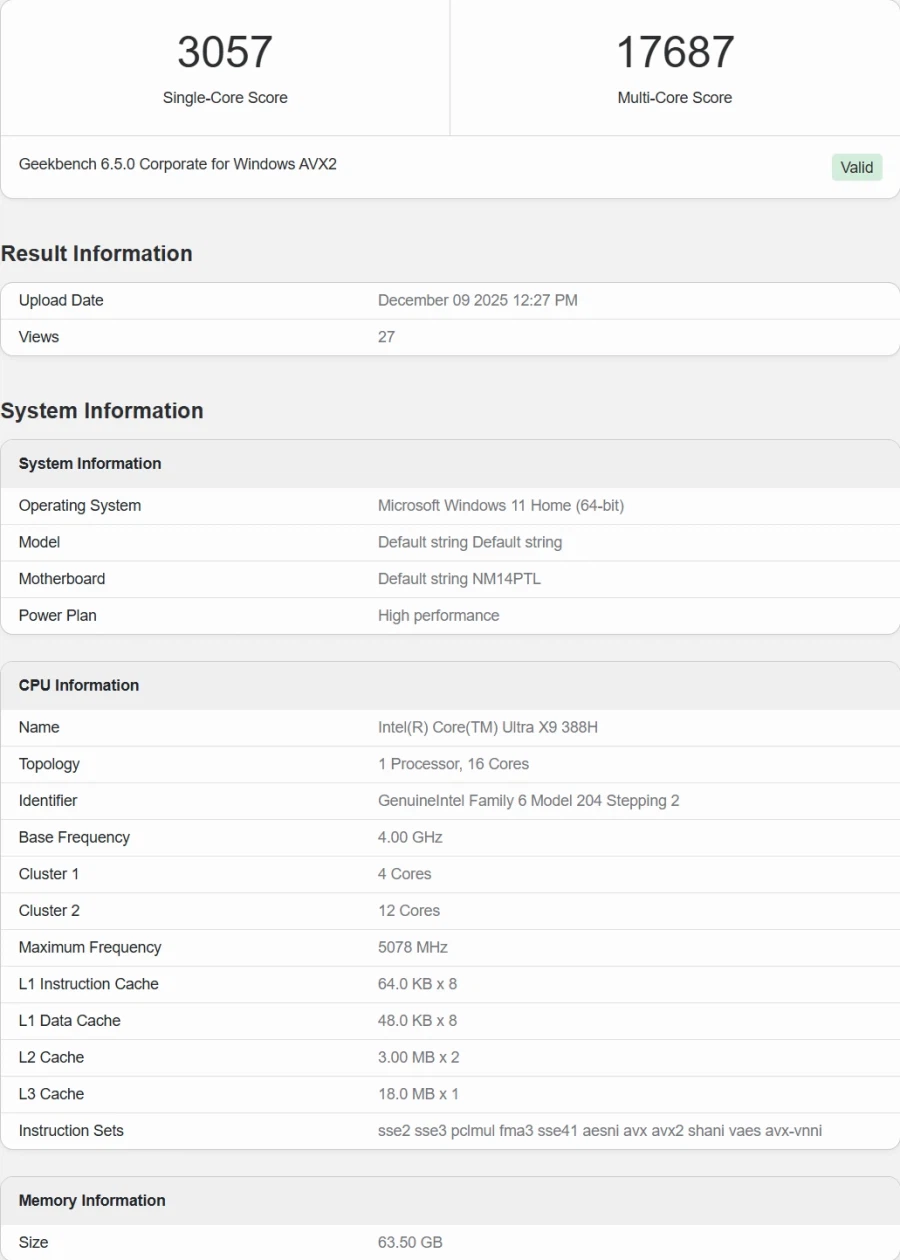 스냅드래곤 X2 엘리트 익스트림 X2E-96-100의 긱벤치 점수 유출_6.webp