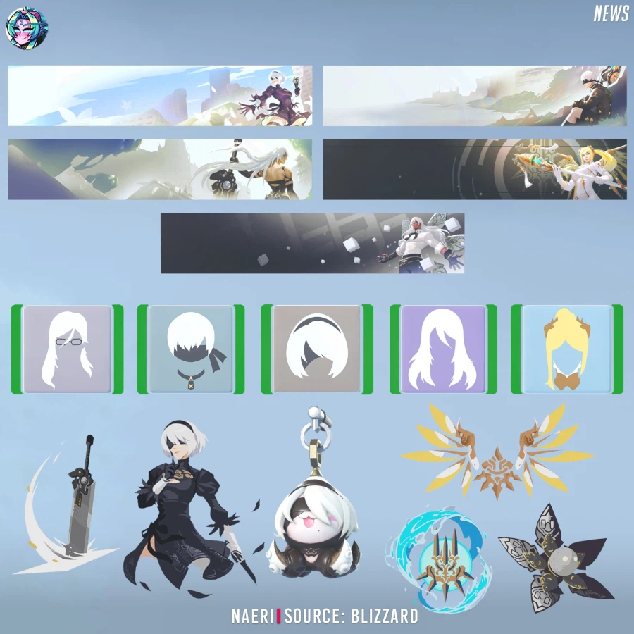 오버워치 니어: 오토마타 콜라보 스킨 총정리 및 신규 스킨들_7.webp