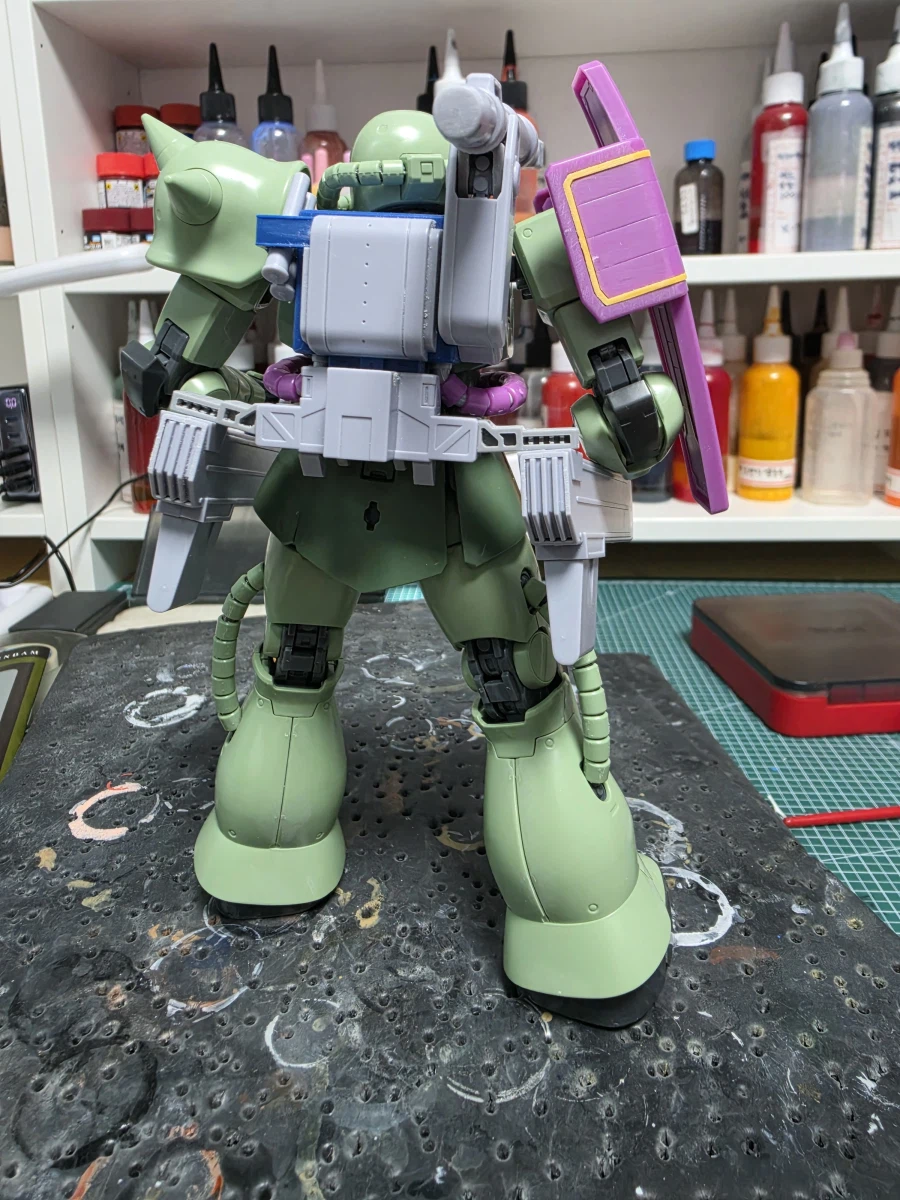 반다이가 안내줘서 만들었습니다 MG 자쿠 하프캐논 2.0_3.webp