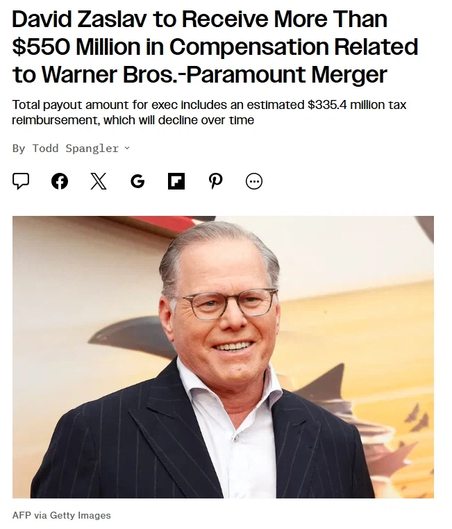 워너 CEO, 인수 합병으로 1조 3000억 원의 보상금 받을 예정_1.webp