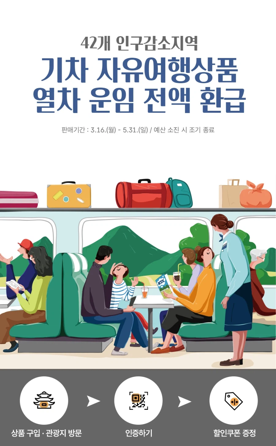 [코레일] 여행가는달 100% 쿠폰페이백(50% 할인) 추천 여행지_1.webp