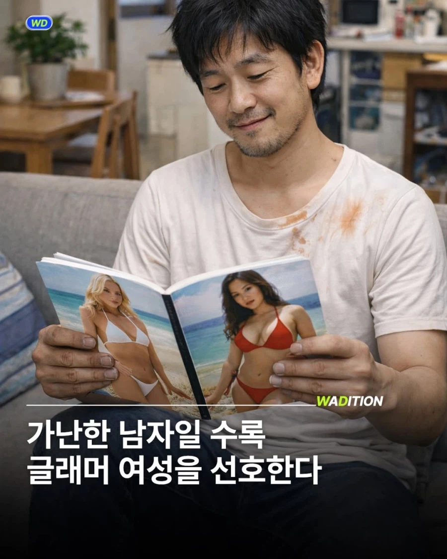 가난한 남자일 수록 글래머 여성을 선호_1.webp