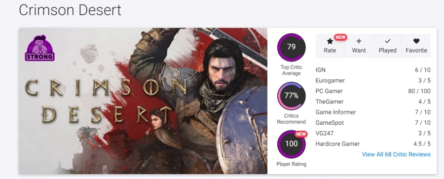 붉은사막 오픈크리틱 점수 하락_1.webp