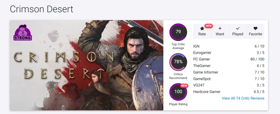 붉은사막 PS5판 메타스코어 및 오픈크리틱 평점 하락_2.webp