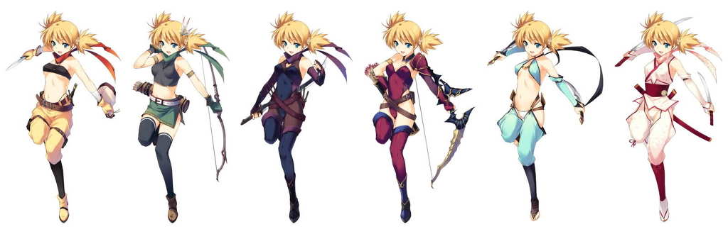 [psp] 투하트 던전 트러블러즈. 전캐릭터 의상 사진_10.jpg