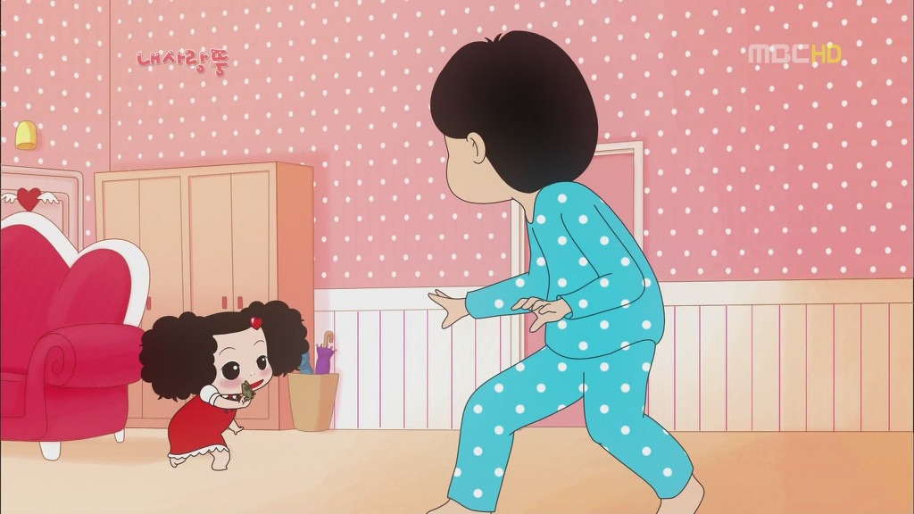 내 사랑 뚱 첫화 종이컵 전화기 아빠는 벌레가 무서워