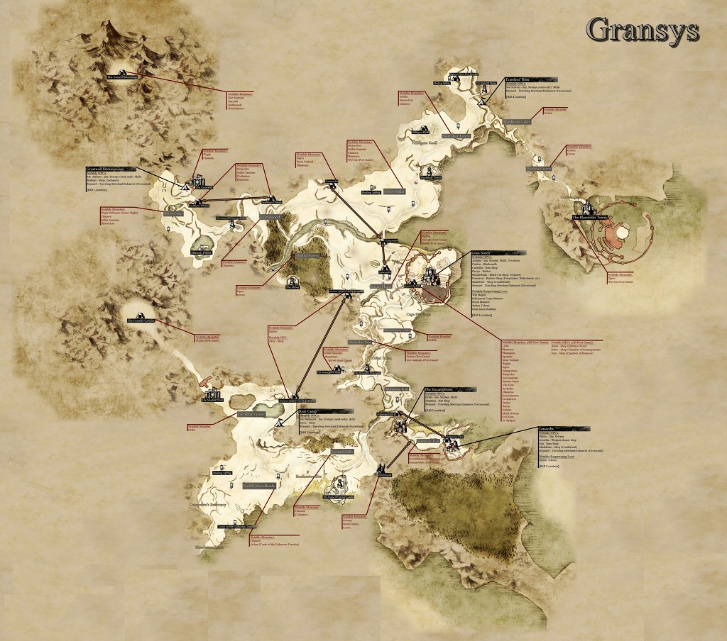 짤막하지 않은 팁 - 그란시스 전역 지도 | 드래곤즈 도그마 시리즈 공략 게시판