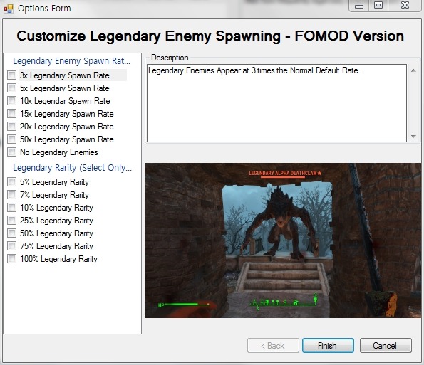 Customize Legendary Enemy Spawning 모드쓰시는분 계신가요 폴아웃 4