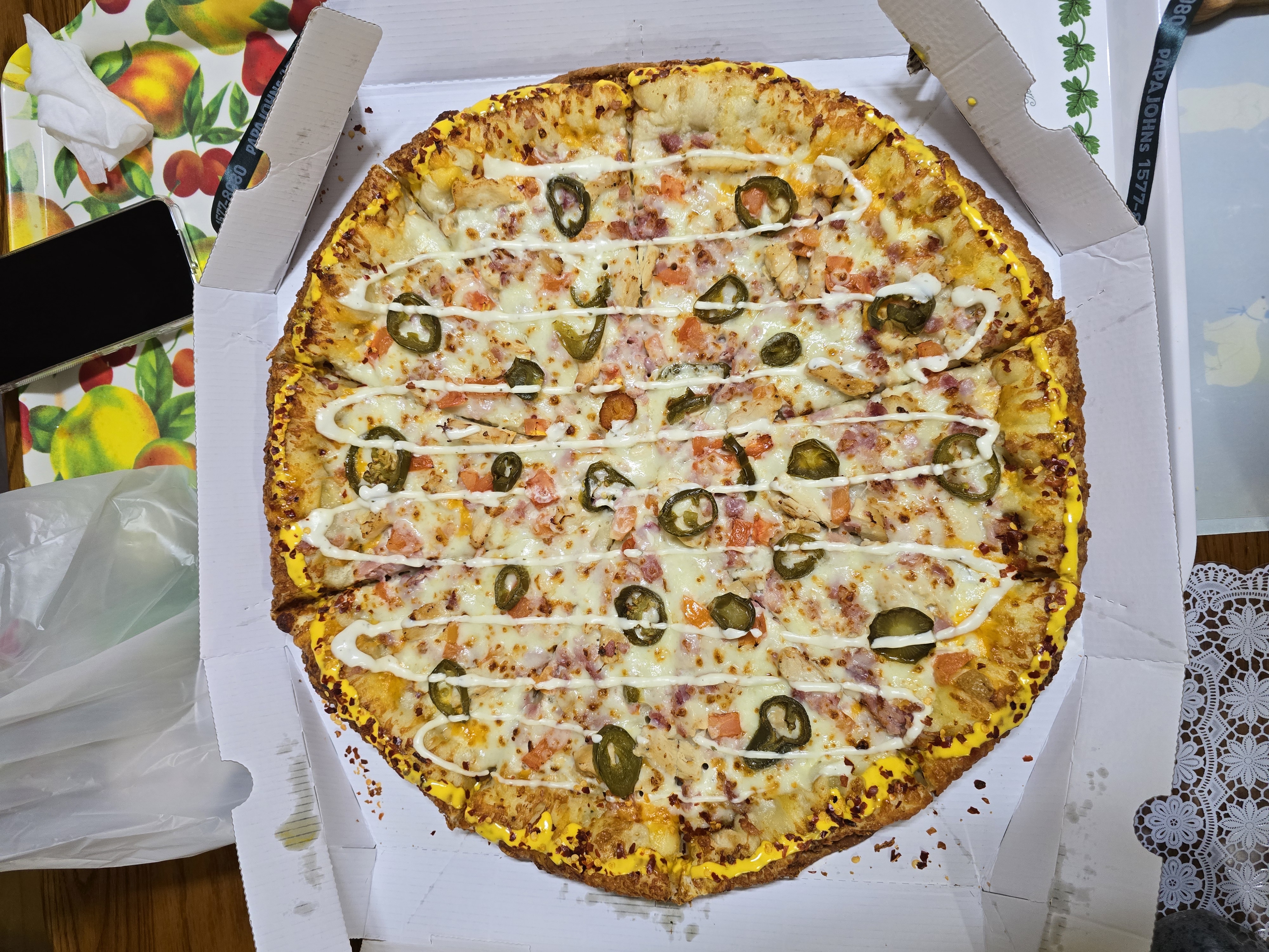 파파존스 스파이시 치킨렌치 스파이시 갈릭 크러스트