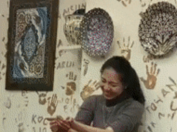 도자기 빚는 여인gif